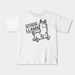 No Problem Llama on Light Colors Kids T-Shirt